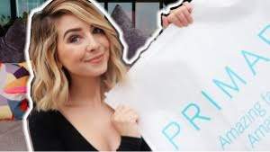 Social media influencer Zoella with Primark bag