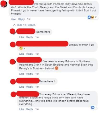 Facebook chat about Primark